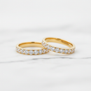 Par de Alianças Ouro 18K com Zircônia